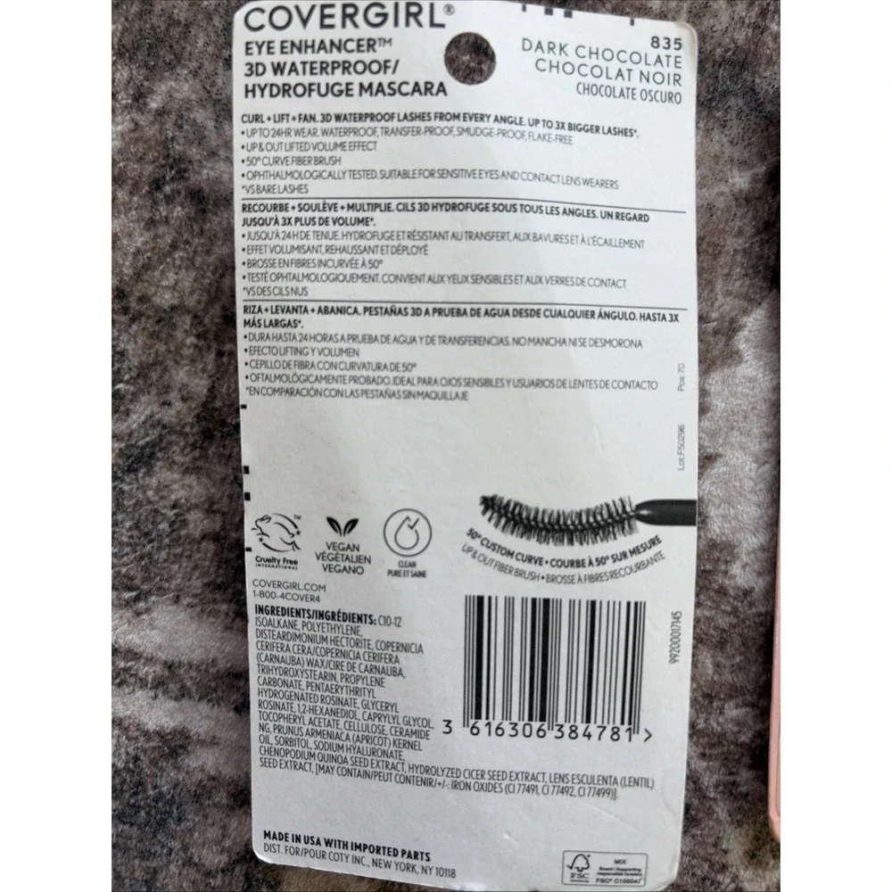 COVERGIRL Eye Enhancer 3D Mascara Dark Chocolate Curling Lifting 0.30 oz